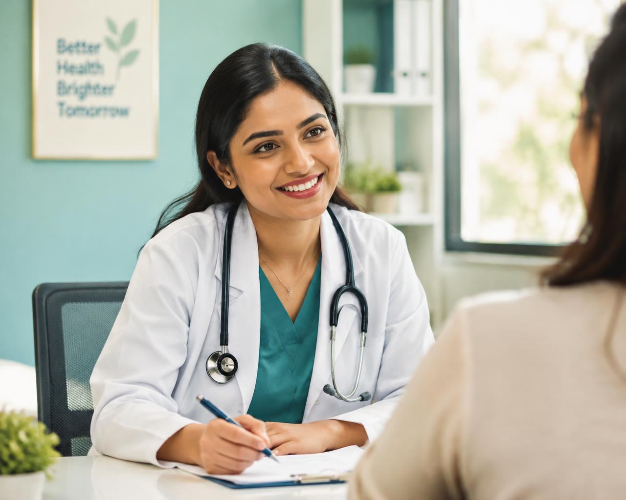 Doctor consulting a patient in a modern clinic